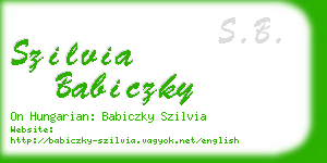 szilvia babiczky business card